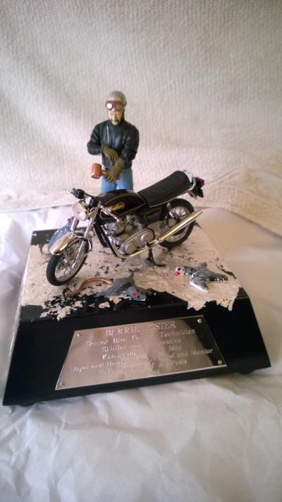 Barrie Foster's commemorative trophy