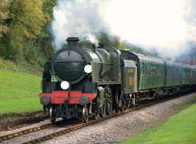 A train on the Bluebell Railway