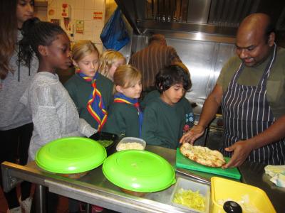 In the kitchen