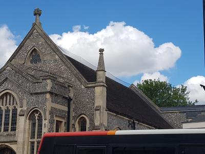 Church with netting